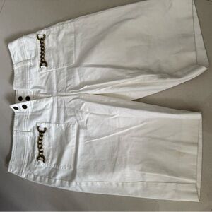 White Shorts with Chain Detail
